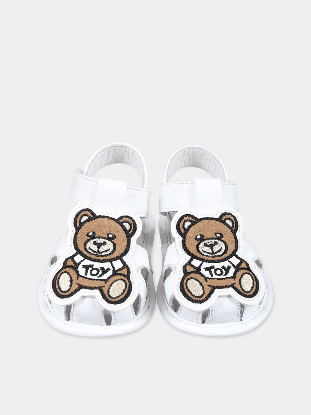 White sandals for babykids with Teddy Bear